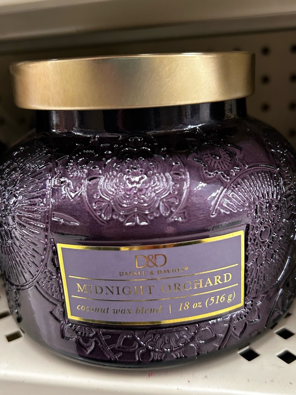 Midnight Orchard Floral Scented Candle - Deep Purple with Gold Lid